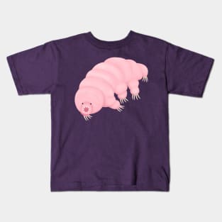 Cute pink tardigrade water bear cartoon Kids T-Shirt